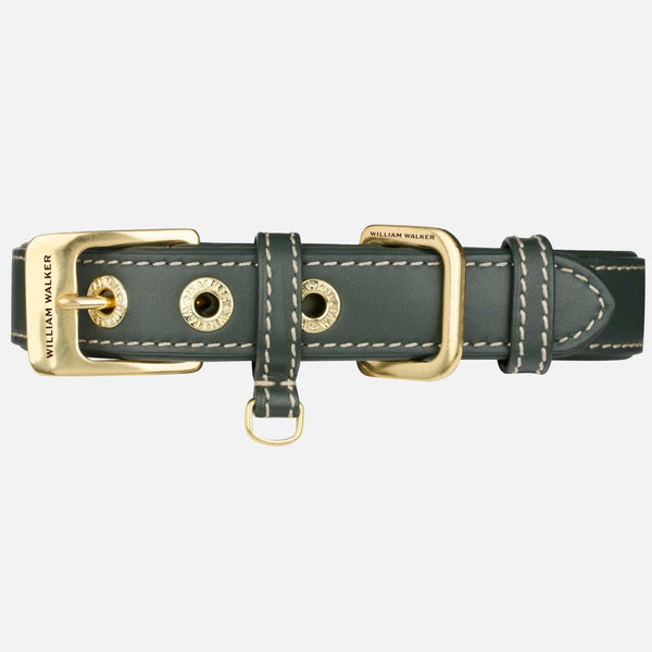 Glad leer halsband Forest (Groen)